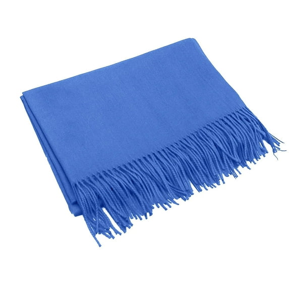 Splozh Women's Long Knit Scarf Winter Women Scarf Pashmina Shawls for Evening Dress Bridesmaid Wedding Bridal Winter Warm Long Large Scarves Blue,One Size