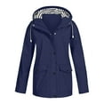 thumbnail image 1 of Splozh Womens Anorak Jacket Lightweight Women Military Anorak Jackets Zip Up Snap Buttons Utility Coats Outwear with Pocket Dark Blue,4XL, 1 of 5