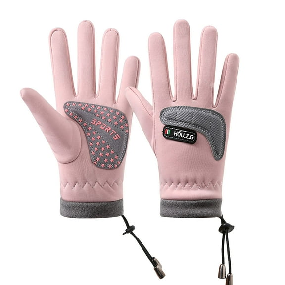 Splozh Womens Waterproof Winter Gloves Winter Gloves Toddler Kids Boys Girls Soft Warm Lined Gloves Full Finger Children Thermal Knit Gloves Clear,M