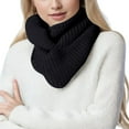 thumbnail image 1 of Splozh Womens Winter Scarf Womens Thick Knit Winter Two Circles Loop Pullover Scarf Black,One Size, 1 of 5
