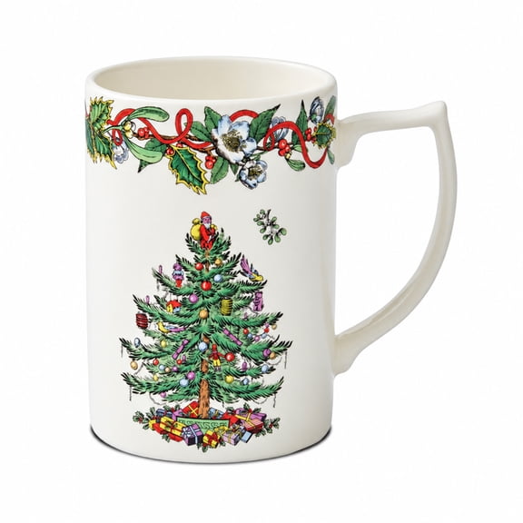 Spode 12 oz Christmas Tree Wreath Mug - Earthenware, Lead-Free