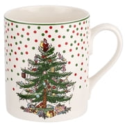 Spode 16 oz Christmas Tree Polka Dot Mug, Set of 2 - Lead-Free, UK Made