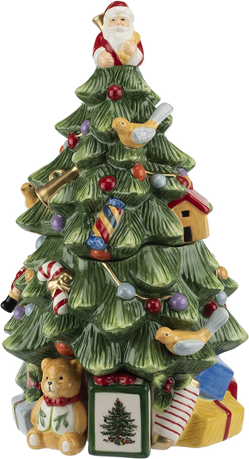 Spode 250th Anniversary Christmas Tree Figural Tree Cookie Jar