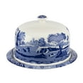 thumbnail image 1 of Spode Blue Italian 2 Piece Serving Platter with Dome Cover, Multifunctional Porcelain 11.5 Tray for Cake, Pastries, Cheese, 1 of 7