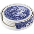 thumbnail image 1 of Spode Blue Italian 4 Piece Ceramic Coasters with Holder, 1 of 5