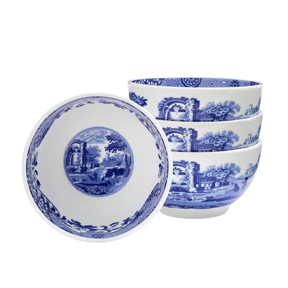 Spode Blue Italian Dip Bowl Set of 4, 4-Inch Porcelain Serving Bowls