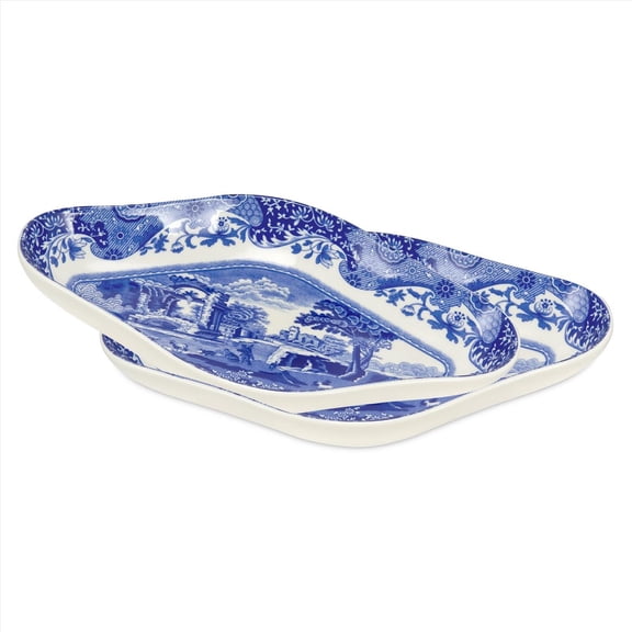 Spode Blue Italian S/2 Pickle Dishes