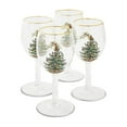 thumbnail image 1 of Spode Christmas Tree 13oz Wine Glasses, Set of 4 - Festive Holiday Drinkware with Gold-Rimmed Seasonal Designs, Ideal for Red or White Wine at Christmas Dinners and Family Gatherings, 1 of 7
