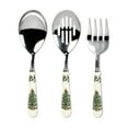 thumbnail image 1 of Spode Christmas Tree 3-Piece Stainless Steel Cutlery Set - Porcelain Handle Flatware with Meat Fork, Serving Spoon, & Slotted Spoon - Holiday Silverware for Christmas Dinners & Seasonal Gatherings, 1 of 7