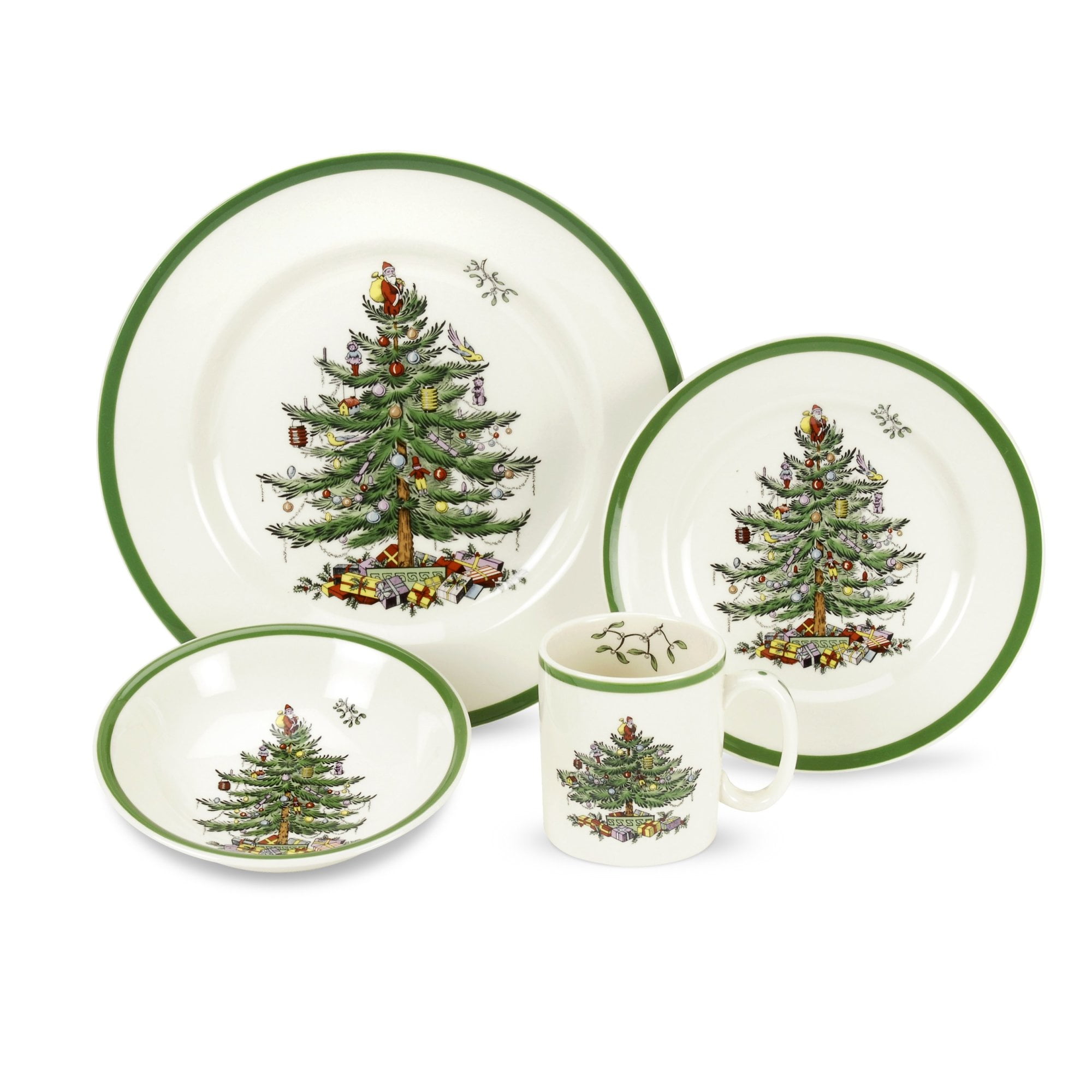 Spode Christmas Tree 4-Piece Earthenware Dinnerware Set