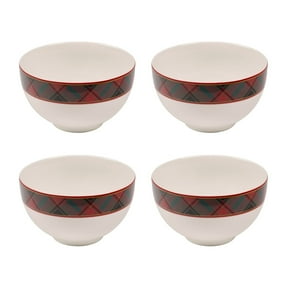 Spode Christmas Tree 6-Inch Rice Bowl, Set of 4 - Round Ceramic Bowls for Soup, Stews, Frozen Meals, and Sticky Rice - Christmas Tableware - Durable, Dishwasher, Microwave Safe