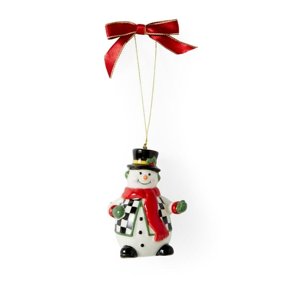 Christmas Tree - Black and White Figural Collection Figural Black and White Snowman Ornament