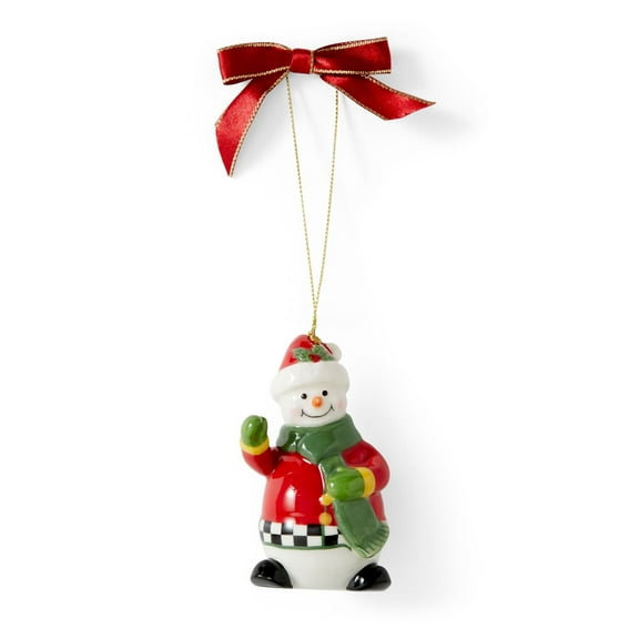 Christmas Tree - Black and White Figural Collection Figural Black and White Snowwoman Ornament