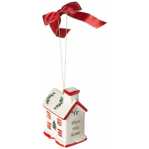 Spode Christmas Tree Bless This Home Ornament, Multicolored