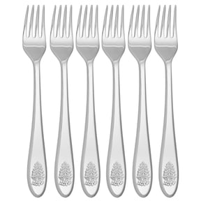 Spode Christmas Tree Cocktail Forks (Set of 6) - 6.8-Inch Appetizer and Dessert Forks, 18/10 Stainless Steel Flatware, Salad Forks for Christmas Appetizers & Small Plates, Holiday Table Settings