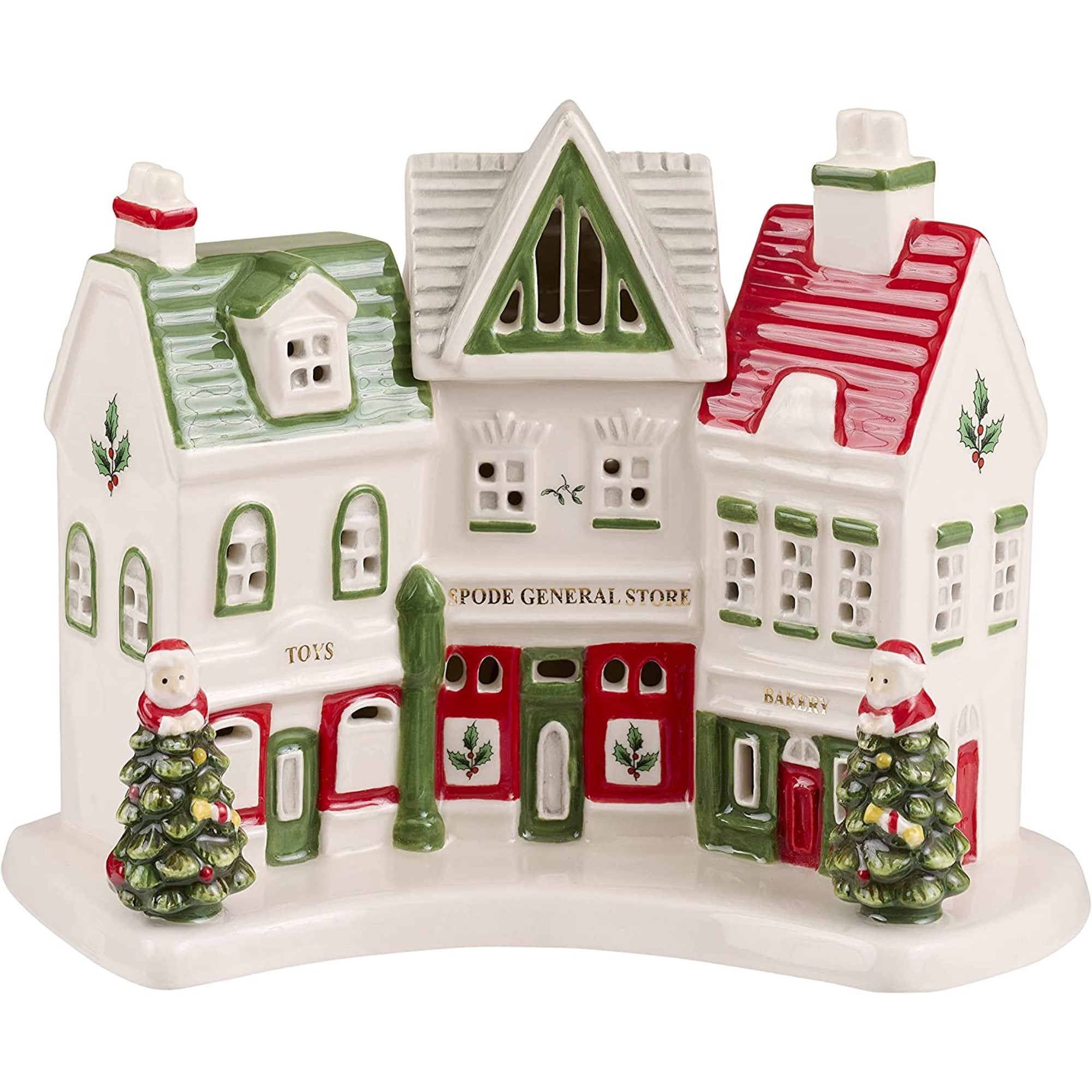 Festive Ceramic LED Lighted Christmas Village Shoppes Decoration