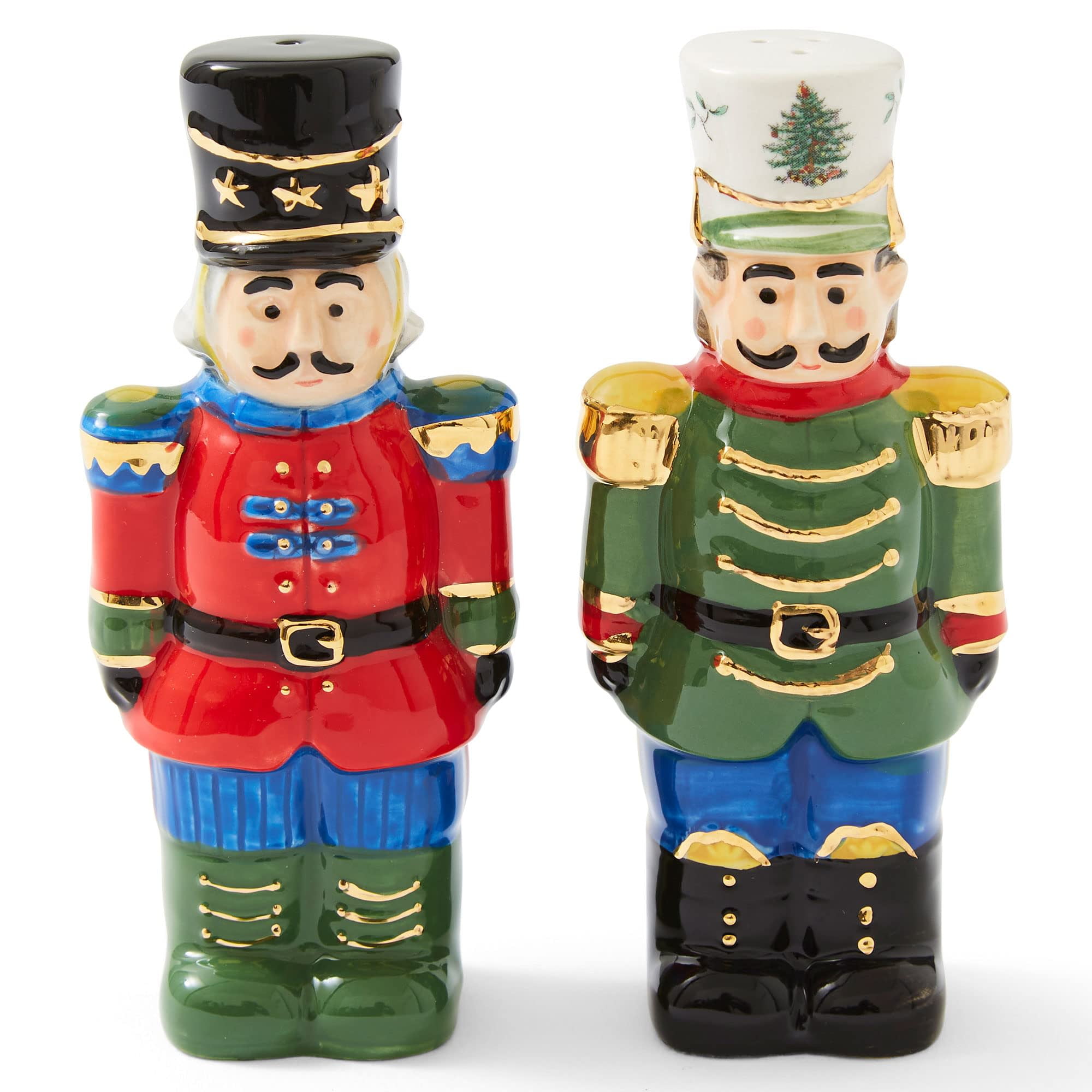 Festive Nutcracker Ceramic Salt and Pepper Shaker Set
