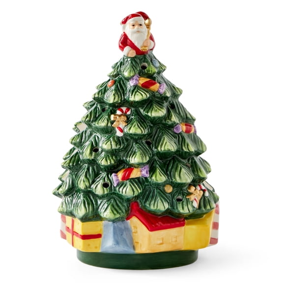 Spode Christmas Tree Figural Napkin Holder, Holiday Organizer for Dining Table, Kitchen - Beautiful Ceramic Storage & Festive Table Accessory - Christmas Celebrations & Home Decoration