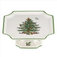 thumbnail image 1 of Spode Christmas Tree Footed Square Cake Plate - 6.5-Inch Holiday Cake Stand for Desserts, Cupcakes, and Treat Display - Made of Fine Porcelain with Iconic Christmas Tree Design, Dishwasher Safe, 1 of 7