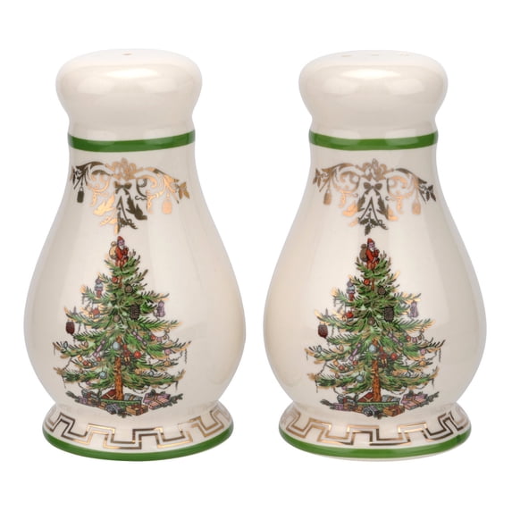 Spode Christmas Tree Gold Salt and Pepper Shaker Set (2-Piece)- Holiday Kitchen & Table Décor - Festive Home Accent, Christmas Gift/Stocking Stuffer for Collectors & Holiday Enthusiasts