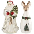 thumbnail image 1 of Spode Christmas Tree Gold -  Salt and Pepper Shakers - Santa & Reindeer Design | Dolomite | Salt Shaker & Pepper Shaker for Kitchen - Formal Dining (Holiday Décor), 1 of 7