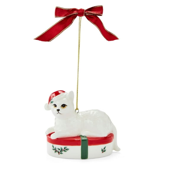 Spode Christmas Tree Kitten Ornament - Festive Holiday Decoration, Novelty Bauble Seasonal Essentials - Ideal Holiday Keepsake for Christmas - Collectible Ornament for Home Decoration