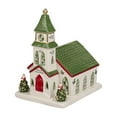 thumbnail image 1 of Spode Christmas Tree Miniature Village Figural Decoration, LED Lighted Village Set, Ceramic Holiday Decor & Dolomite Collectible, Charming Indoor Display Piece Decor (Church), 1 of 6