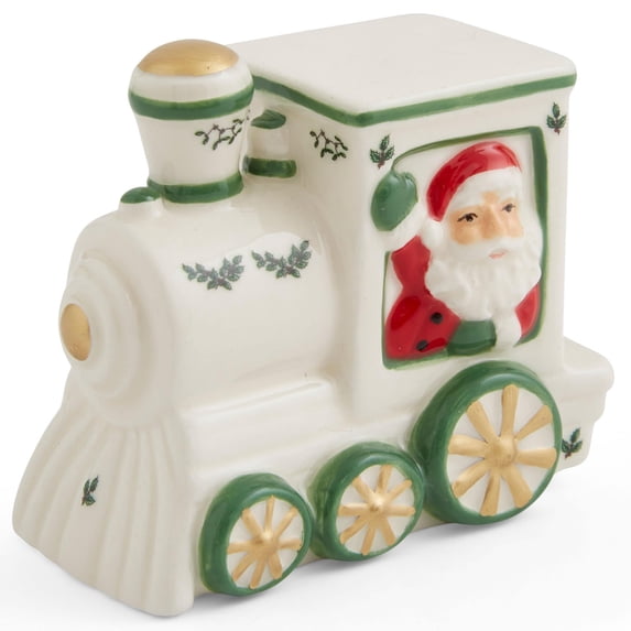 Spode Christmas Tree Miniature Christmas Village Figural Decoration, Snowy Christmas Village Set, Ceramic Holiday Decor - Festive Holiday Decorations for Indoor Display (Train)