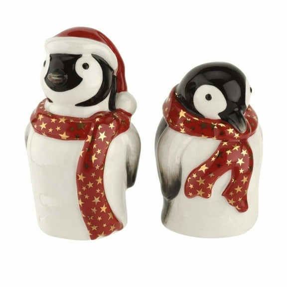 Spode Christmas Tree Mr & Mrs Penguin Salt and Pepper Shaker Set (2-Piece)- Holiday Kitchen & Table Décor - Festive Home Accent, Christmas Gift/Stocking Stuffer for Collectors & Holiday Enthusiasts