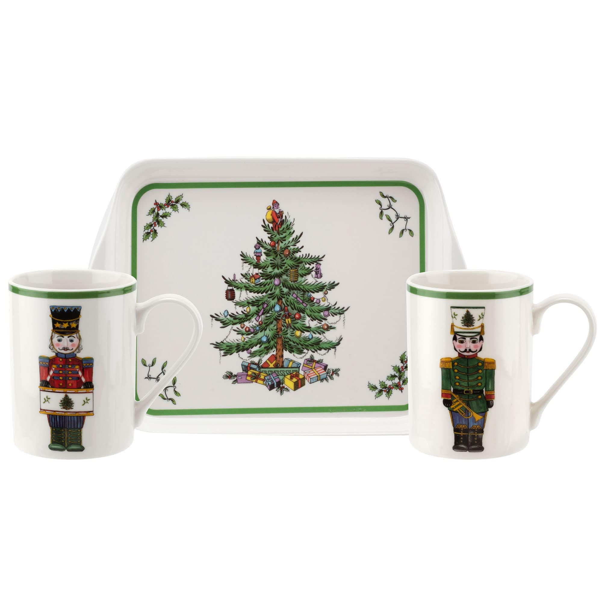 Spode Stoneware Holiday Tableware - Nutcracker Coffee Mug and Tray