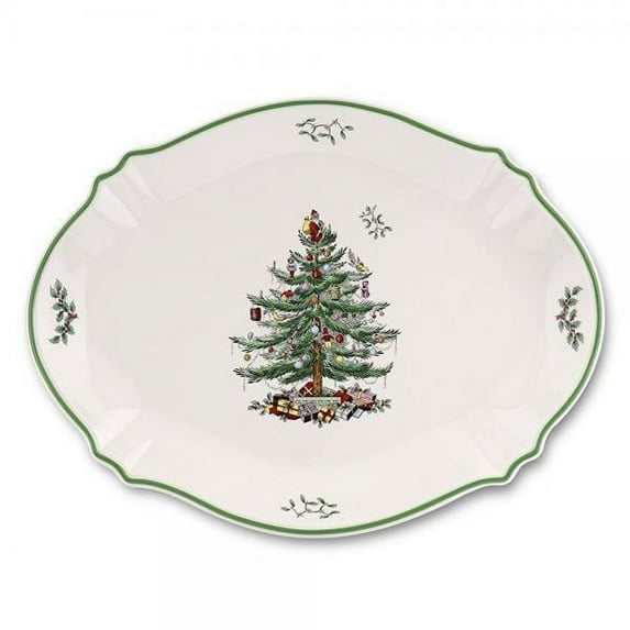 Spode Christmas Tree Oval Platter - 17 Inch