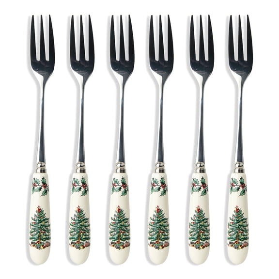 Spode Christmas Tree Pastry Fork (Set of Six)