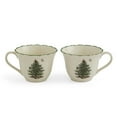 thumbnail image 1 of Spode Christmas Tree Punch Cups - Set of 2 Holiday Mugs for Espresso, Tea, Coffee - 8 Oz Porcelain Cups with Scalloped Rim, Christmas Design - Microwave & Dishwasher Safe, 1 of 7