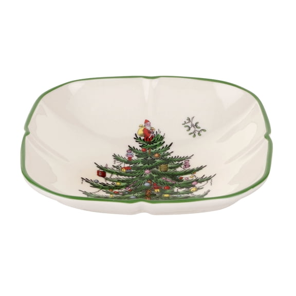 Spode Christmas Tree Sculpted Dish, Set of 2 - Fine Porcelain, Lead-Free