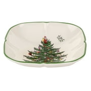 Spode Christmas Tree Sculpted Square Dish - 5.5" Festive Serving Bowl for Holiday Appetizers, Christmas Desserts, Seasonal Snacks, Winter Table D cor - Fine Earthenware - Christmas Tableware