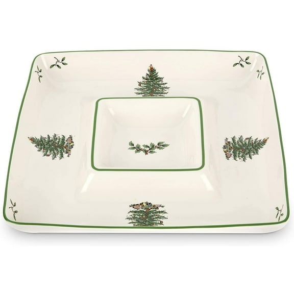 Spode Christmas Tree Square Chip & Dip