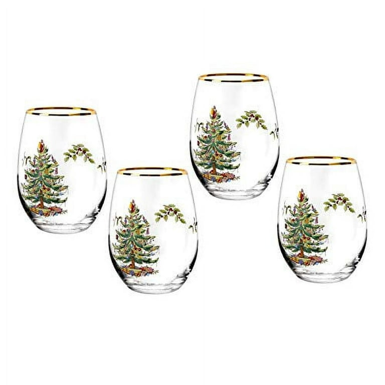 Crystal Stemless Wine Glasses Set of 4 - 19 oz