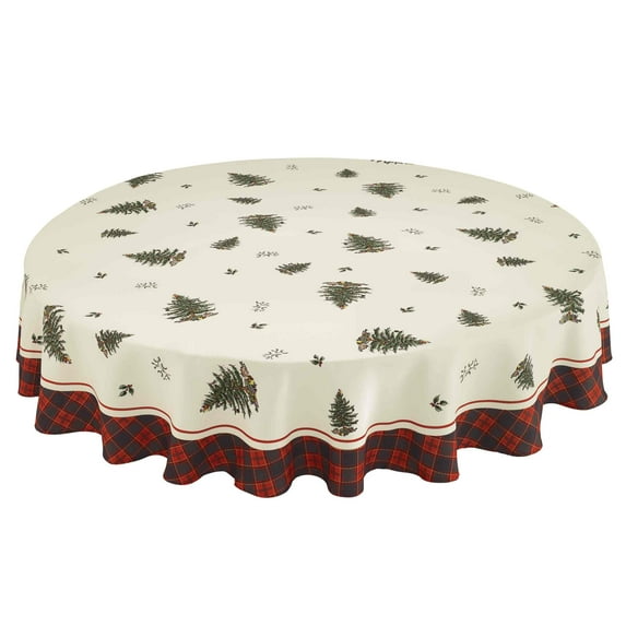 Spode® Christmas Tree Tartan 70" Round Tablecloth