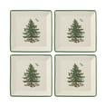 thumbnail image 1 of Spode Christmas Tree Tidbit Square Plates (Set of 4) - Festive 5-Inch Ceramic Plates for Canapés, Sweets, and Desserts - Dishwasher, Microwave, Freezer Safe - Excellent for Holiday Entertaining, 1 of 7