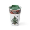 thumbnail image 1 of Spode Christmas Tree Travel Mug with Lid - 8 Oz Coffee Mug for Holiday Drinks, Dishwasher & Microwave Safe Ceramic Tumbler - Festive Christmas Design for On-The-Go (Tartan), 1 of 7