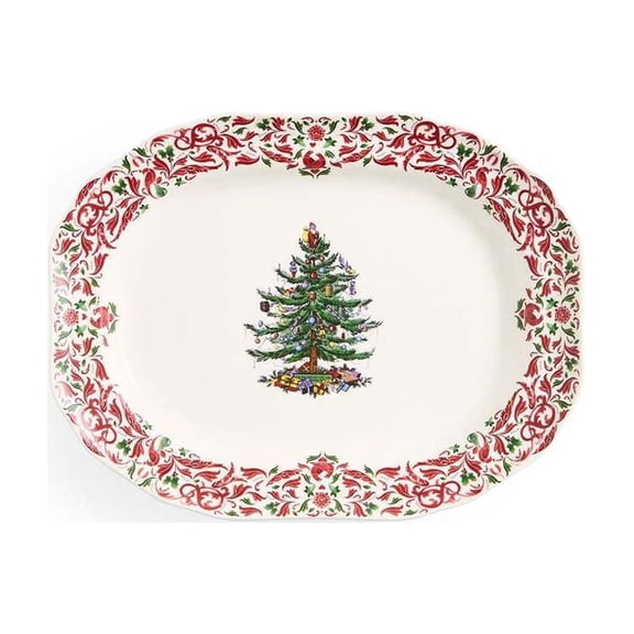 Spode Christmas Tree Yuletide Serving Tray - Holiday Tableware