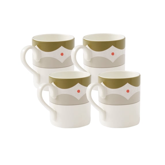 Spode Kit Kemp 16oz Geo Mug (Set of 4) | Geometric Abstract Design | Porcelain | Dishwasher and Microwave Safe | For Coffee and Tea | Fabulous Gift | Home or Office Use