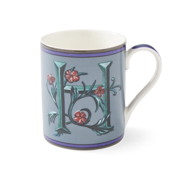 Spode Kit Kemp 12oz Fine China Mug - Custom Coffee Cup Drinkware, Letter H