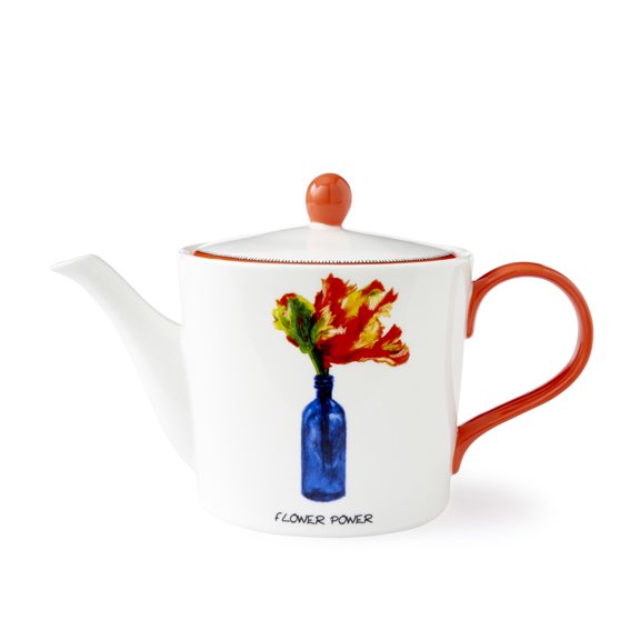 Spode Kit Kemp Doodle 32oz Fine China Teapot with Flower Power Tagline
