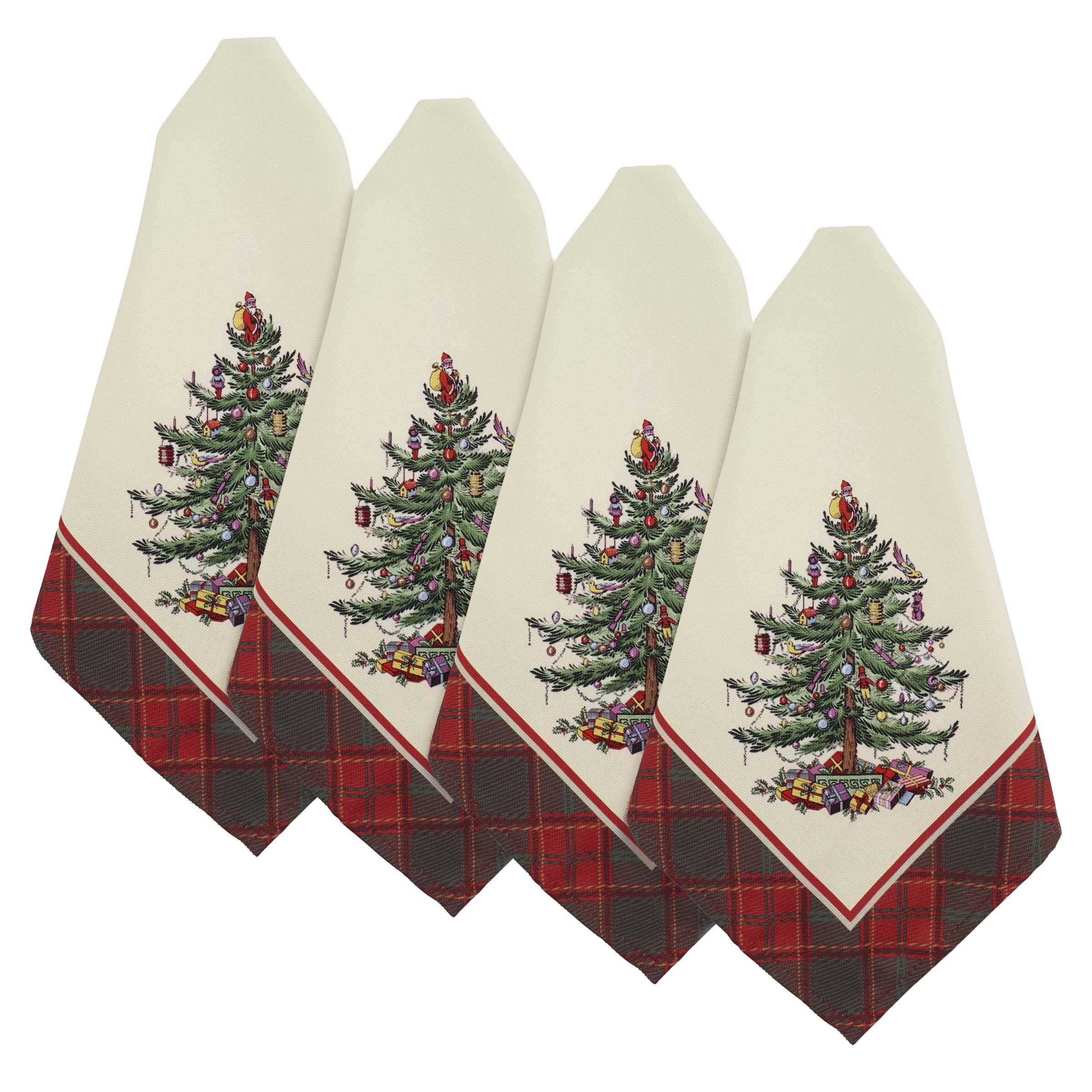 Christmas Tree Tartan Napkins Set of Four