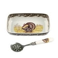 thumbnail image 1 of Spode Portmeirion Cranberry Dish With Slotted Spoon, 1 of 3