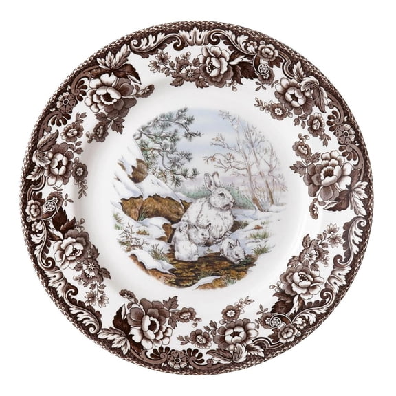 Spode Woodland American Wildlife Salad Plate (Snow Rabbit)