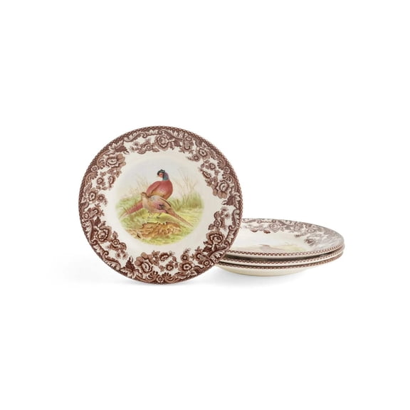 Spode Woodland Canape Plates Assorted Motifs Set of 4
