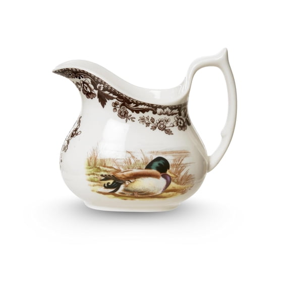 Spode Woodland Creamer with Mallard Motif, 8 Oz Small Milk Pitcher Made from Fine Porcelain
