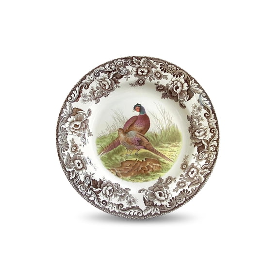 Spode Woodland Dinner Plate, Pheasant, 10.5” Made in England Ideal Hunting Cabin Décor, Microwave and Dishwasher Safe